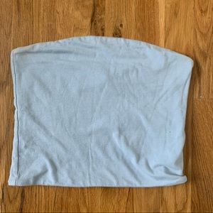 SOLD brandy strapless light blue top